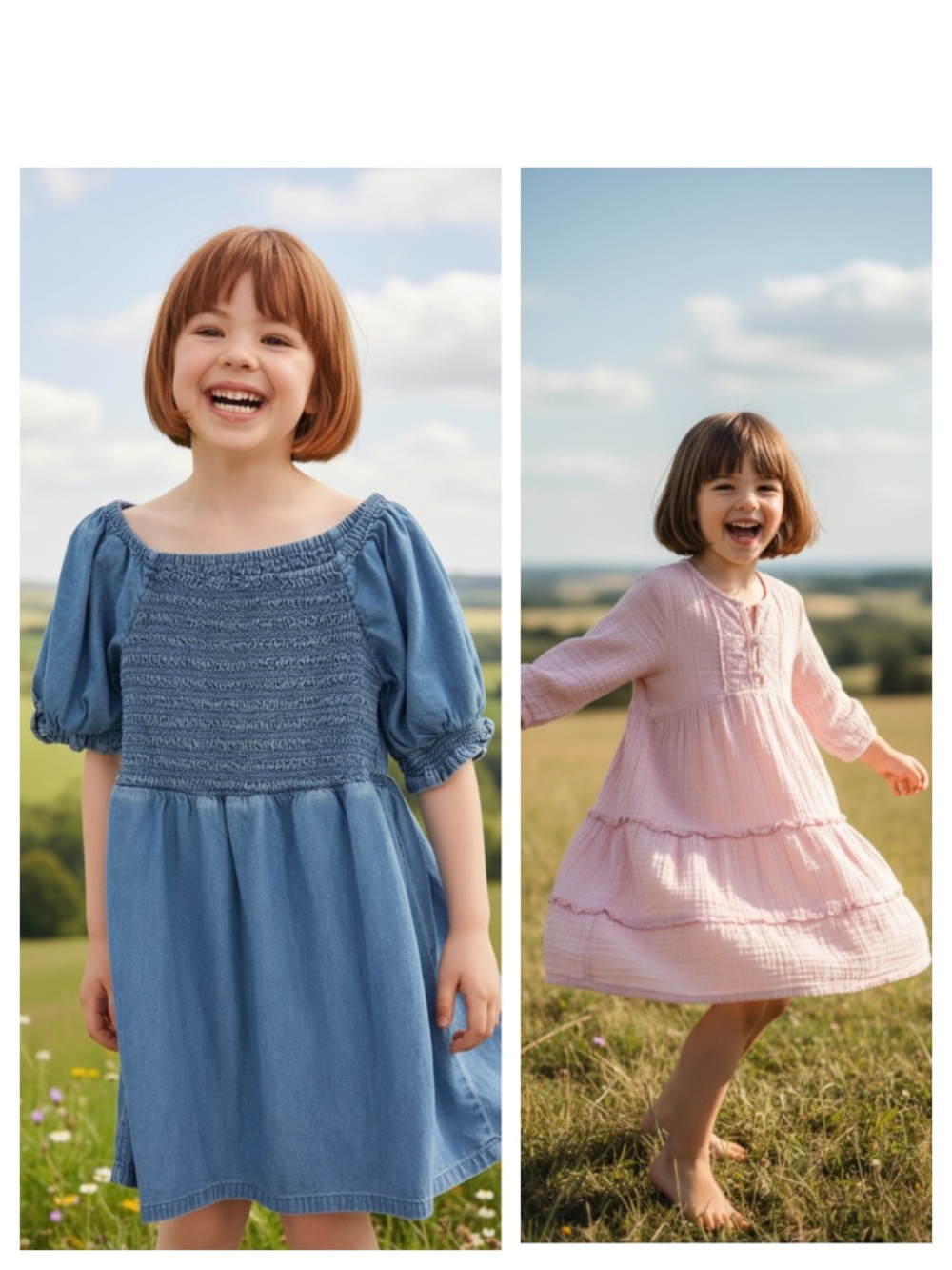 LOT (2) Old Navy Dress Sundresses Sz 5T Toddler Girls 5 Jean Denim Pink Smocked